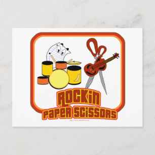 Rockin Paper Scissors Postcard