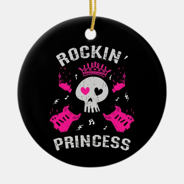 Rockin' Princess Ceramic Tree Decoration (Front)