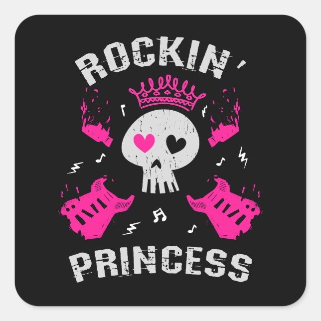 Rockin' Princess Square Sticker (Front)