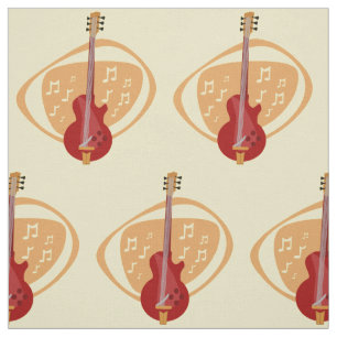 Rockin Red 50s Electric Guitar Fabric