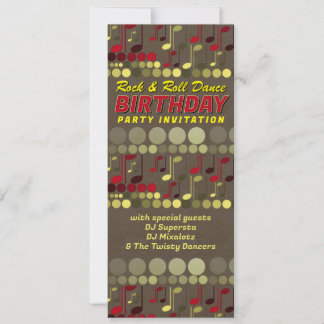 Rockin' Retro Disco Music Theme Birthday Party Invitation