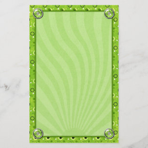 Rockin Retro Lime Green Decorated Design Stationery