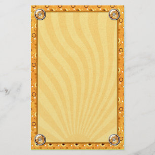 Rockin Retro Sun Kissed Orange Deco Design Stationery
