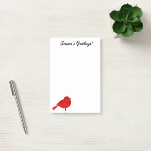 Rockin’ Robin, Cute Red Cardinal Nature Cartoon Post-it Notes