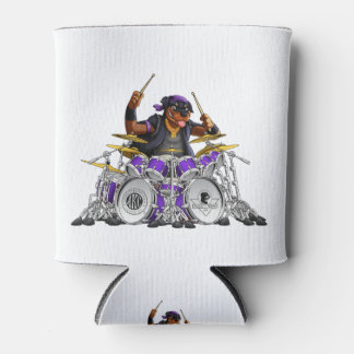 Rockin' Rottie Drummer Can Cooler