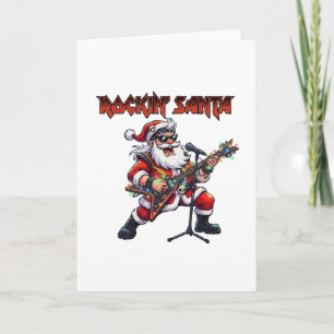 Rockin' Santa Christmas Guitarist Card