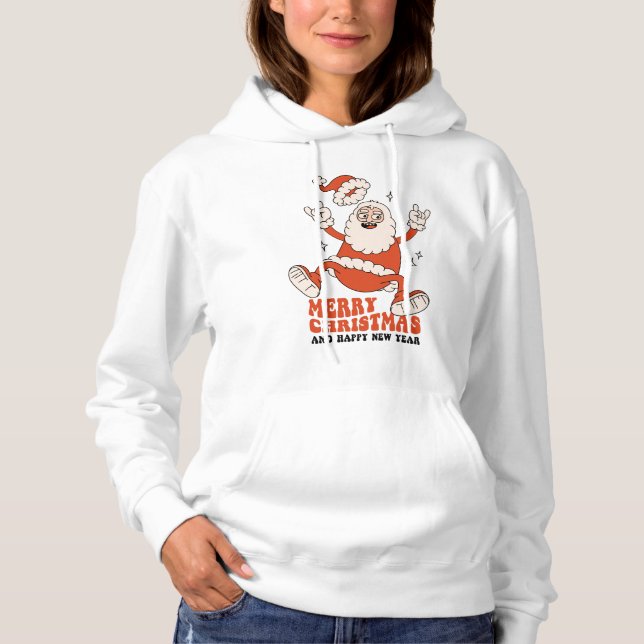 Rockin' Santa Claus - A Merry and Loud Christmas Hoodie (Front)