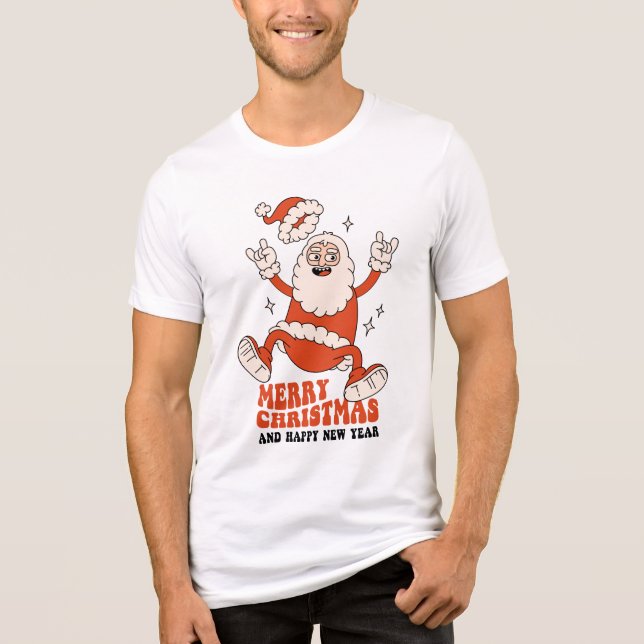 Rockin' Santa Claus - A Merry and Loud Christmas Tri-Blend Shirt (Front)