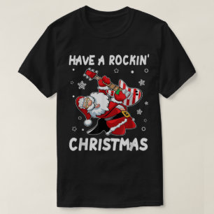 Rockin’ Santa Funny Christmas Guitar Design T-Shirt