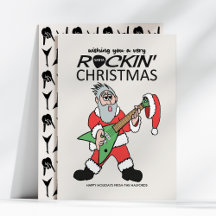 Rockin Santa Guitar Heavy Metal Christmas