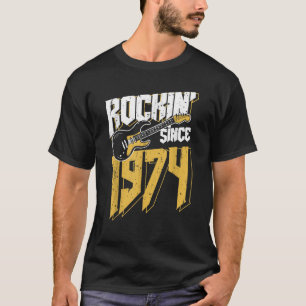 Rockin Since 1974 Vintage Rock Music Fan 49th Birt T-Shirt