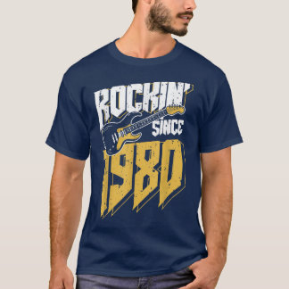 Rockin' Since 1980 Vintage Rock Music Fan 42th Bir T-Shirt