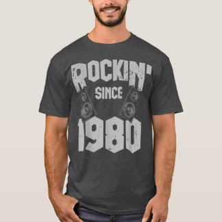 Rockin' Since 1980 Vintage Rock Music Fan 42th Bir T-Shirt