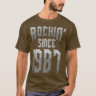 Rockin' Since 1987 Vintage Rock Music Fan 35th Bir T-Shirt