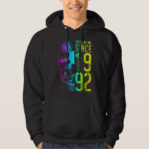 Rockin' Since 1992 Vintage Vinyl Record Gothic Sk Hoodie