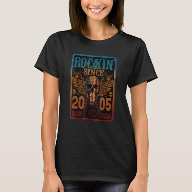 Rockin' Since 2005 Skull Rock - 18 Year Old 18th B T-Shirt (Front)