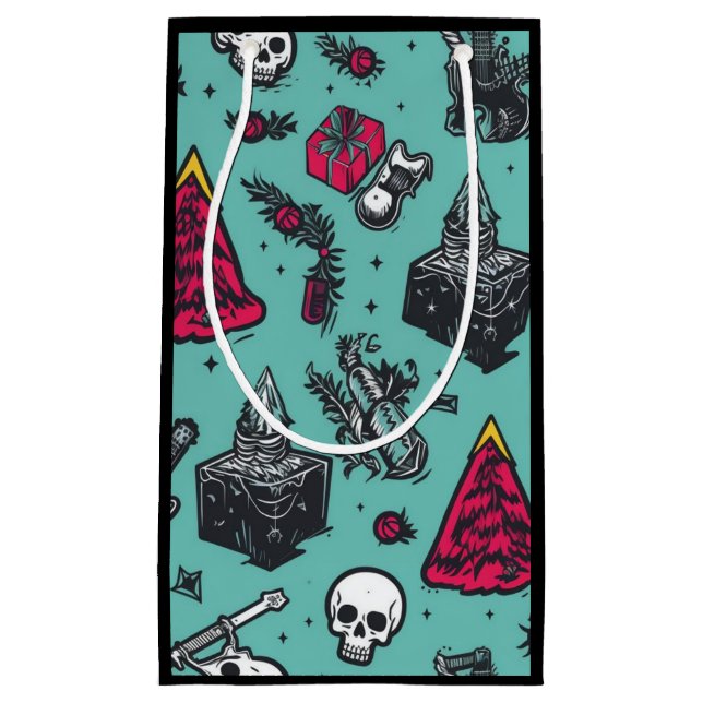 Rockin' Skull Gift Bag (Black) (Front)