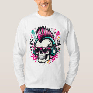 Rockin' Skull with Mohawk, Sunglasses & Headphones T-Shirt
