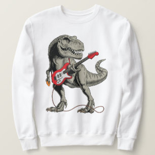 Rockin' T-Rex: Dinosaur Playing Electric Guitar Sweatshirt
