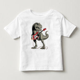 Rockin' T-Rex: Dinosaur Playing Electric Guitar Toddler T-Shirt