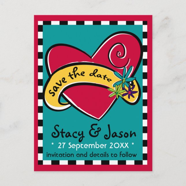 Rockin' Tattoo "Save the Date" Postcard (Front)