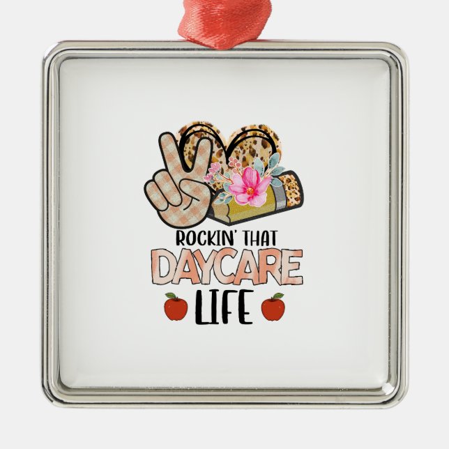 Rockin That Daycare Life Metal Tree Decoration (Front)