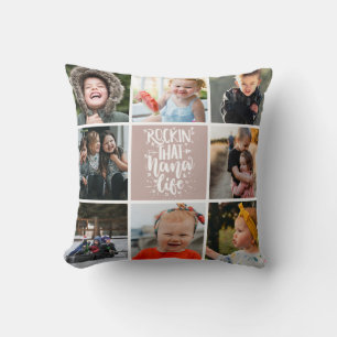 Rockin that Nana Life Photo Collage Custom Message Cushion