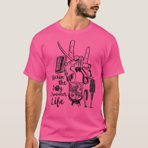 Rockin' The Dog Groomer Life Tattoo Hand With Scis T-Shirt