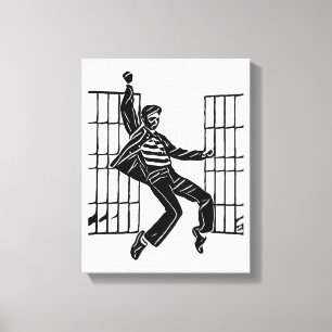 Rockin The jail house Man Dancing Abstract Art   Canvas Print