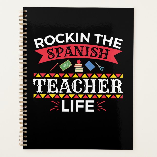 Rockin the Spanish Teacher Life Planner (Front)