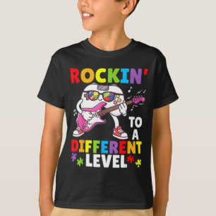 Rockin To A Different Level Autism Awareness Gamer T-Shirt
