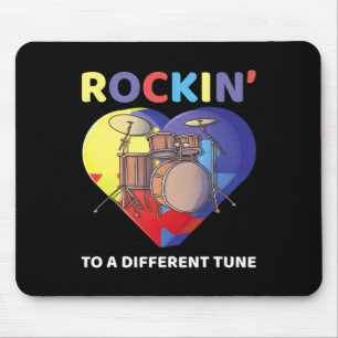 Rockin' To A Different Tune Autism Awareness Drumm Mouse Mat