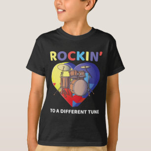 Rockin' To A Different Tune Autism Awareness Drumm T-Shirt