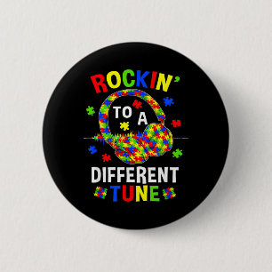 Rockin to A Different Tune Autistic Autism Gamer 6 Cm Round Badge