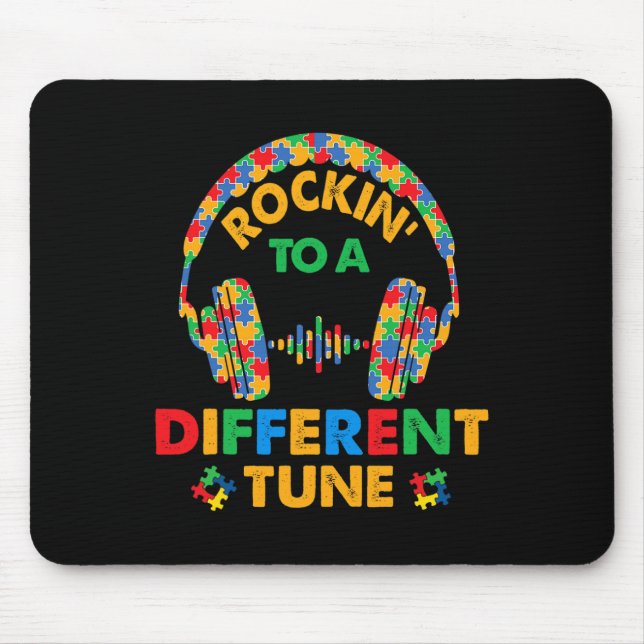 Rockin' To A Different Tune Autistic Awareness Kid Mouse Mat (Front)