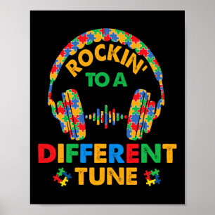 Rockin' To A Different Tune Autistic Awareness Kid Poster