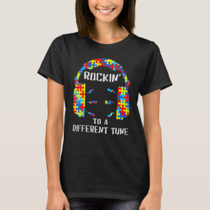 Rockin To A Different Tune Cool Music Autism Awar T-Shirt