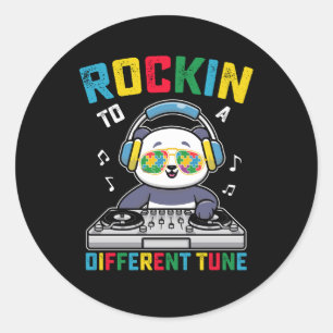 Rockin To A Different Tune Panda Autism Awareness Classic Round Sticker