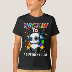 Rockin' To A Different Tune Panda Autism Awareness T-Shirt