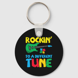 Rockin To Different Tune Guitar Autism Awareness M Key Ring
