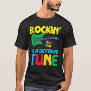 Rockin To Different Tune Guitar Autism Awareness M T-Shirt