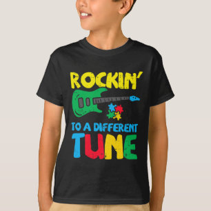 Rockin To Different Tune Guitar Autism Awareness M T-Shirt