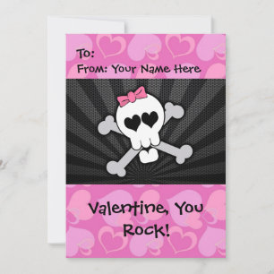 Rockin' Valentine Skull Holiday Card