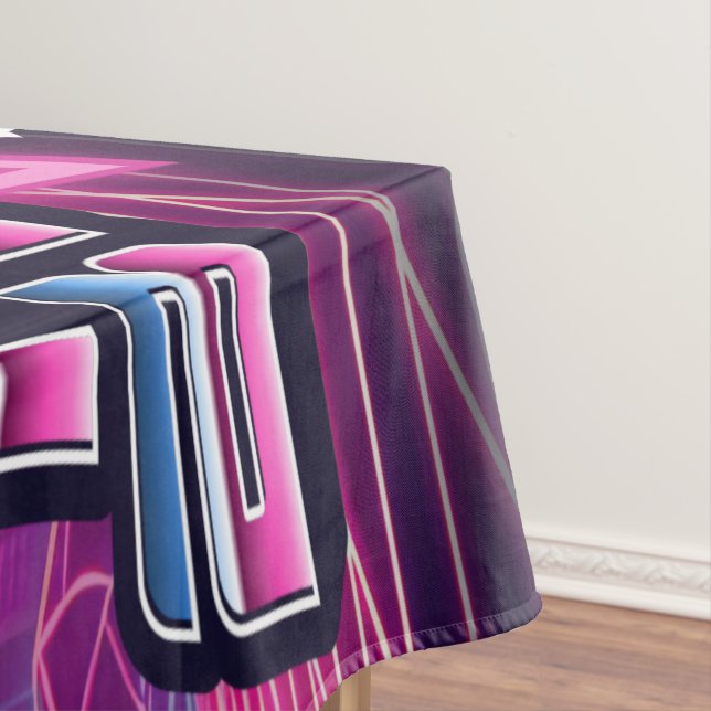 Rockin Vaporwave Party Tablecloth (In Situ)