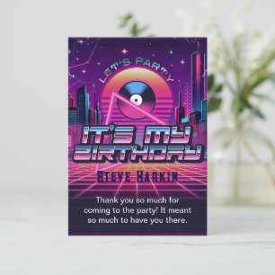 Rockin Vaporwave Party Thank You Card