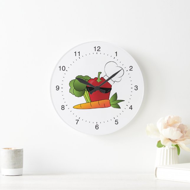 Rockin Veggies Funny Kitchen Large Clock (Home)
