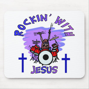 Rockin' With Jesus Christian Gift Mouse Mat