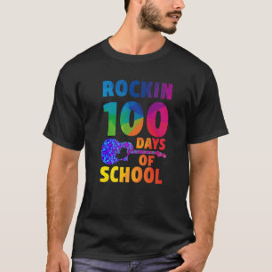 Rocking 100 Day School Kids Music Teacher Student T-Shirt