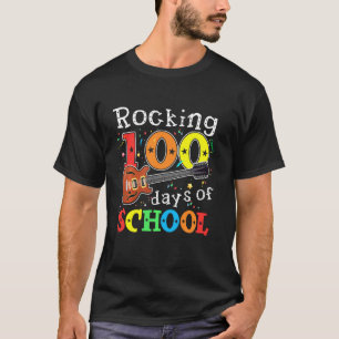 Rocking 100 Days Of School Guitar Music Teacher St T-Shirt