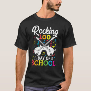 Rocking 100 Days of School Music Item Guitar Graph T-Shirt